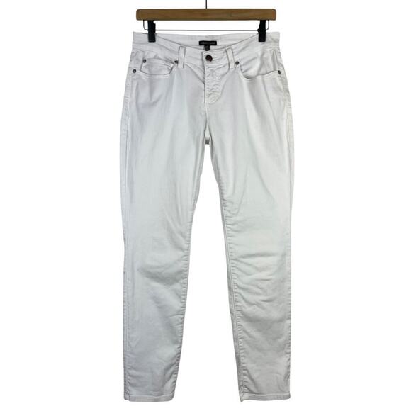 Eileen Fisher Organic Cotton Denim Slim Jean White Size 4 Minimalist Casual - Picture 3 of 11